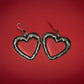 Vintage Sterling Silver Heart Dangle Earrings – Ornate Scroll Design ~1.5” , 11g