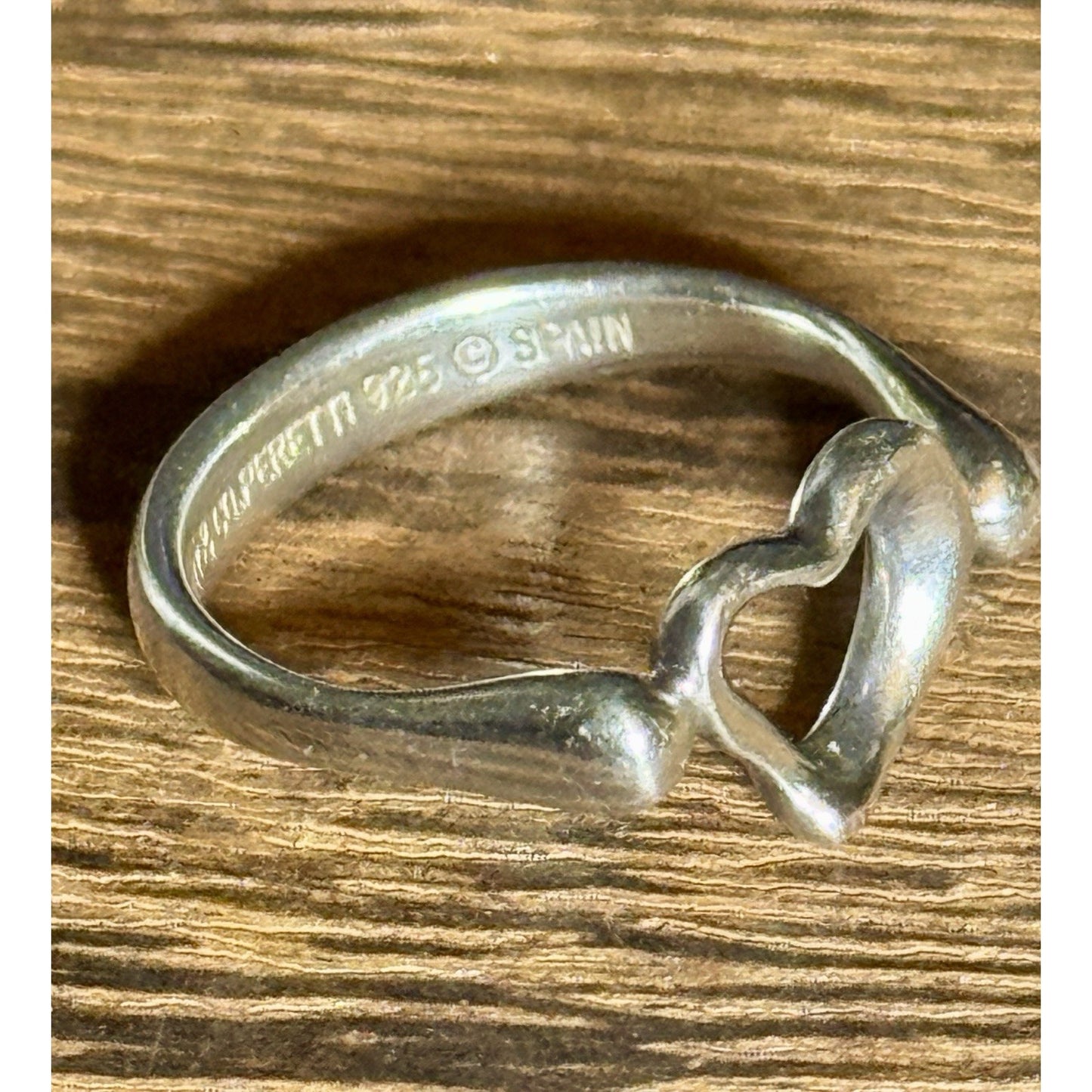 Tiffany & Co Elsa Peretti Sterling Silver 925 Open Heart Ring Size 5.5