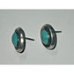 Vintage Navajo Zuni Sterling Silver Turquoise Post Earrings Signed S.J 6g