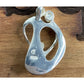 Sterling Silver Mother & Child Pendant 925 Family Love Heart Abstract Vintage