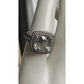 Vintage Sterling Silver Cushion Cut CZ Ring Size 7.5 Halo Engagement Style