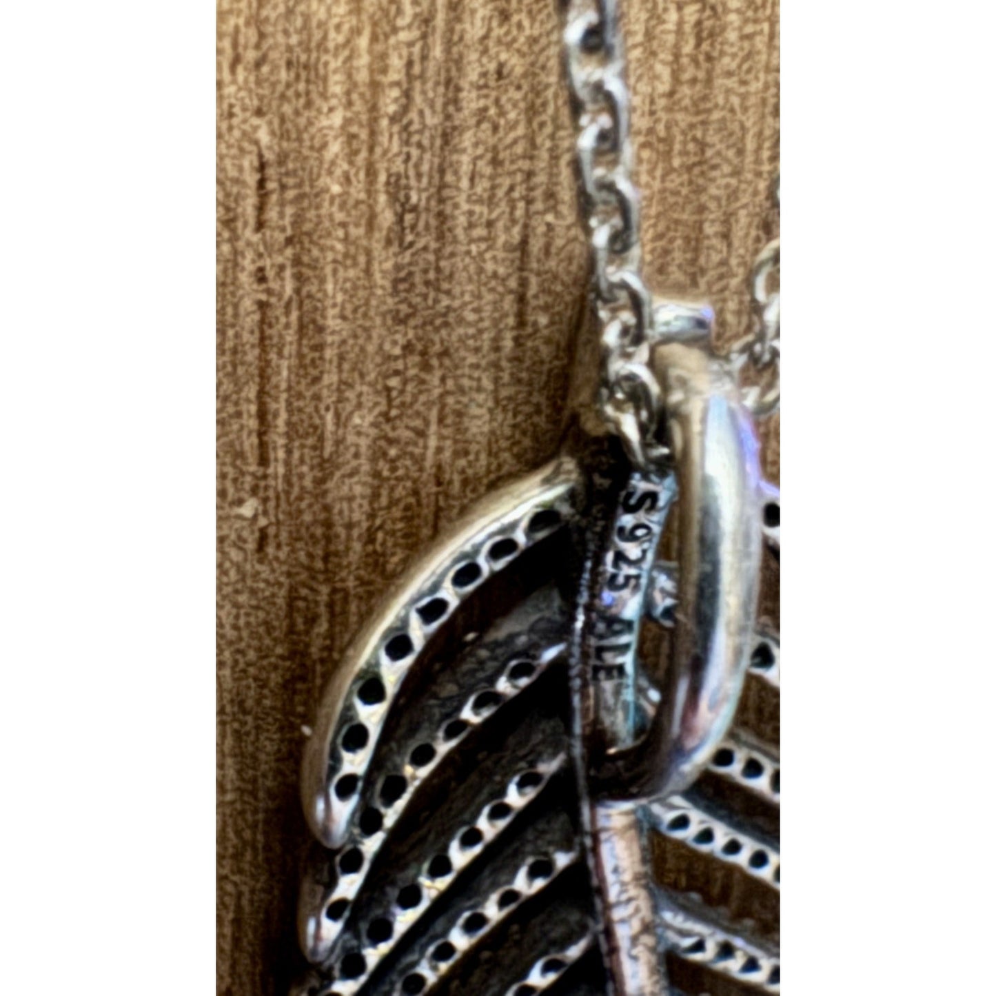 RETIRED Pandora Light As A Feather Sterling Silver Necklace 24” Adjustable Chain