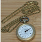 Vintage Saxony Swiss Manual Wind Pendant Necklace Watch Roman Numerals Gold Tone