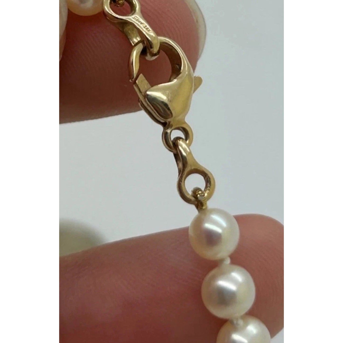 Pre owned James Avery 14k Gold 5mm Pearl Necklace 16” In JA Box