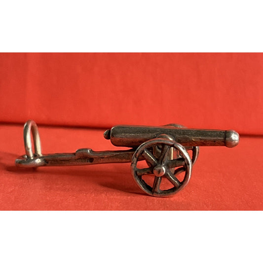 Vintage Sterling Silver Cannon Charm