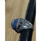 Vintage CFJ Thai 925 Sterling Silver Sodalite Statement Ring Size 9 17g