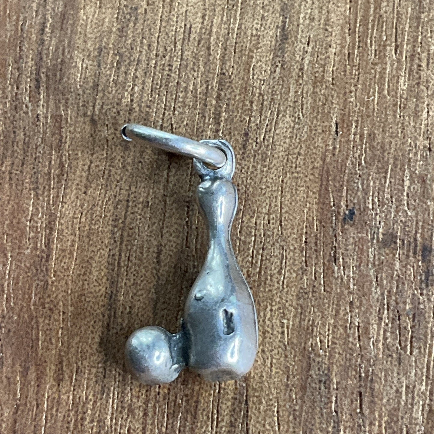 Vintage 925 Sterling Silver Bowling Pin & Ball Charm Pendant Sports Theme