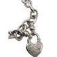 Kiran Jewels KRN Sterling Silver 925 Diamonds 1/4 Ct Heart Chain Charm Bracelet