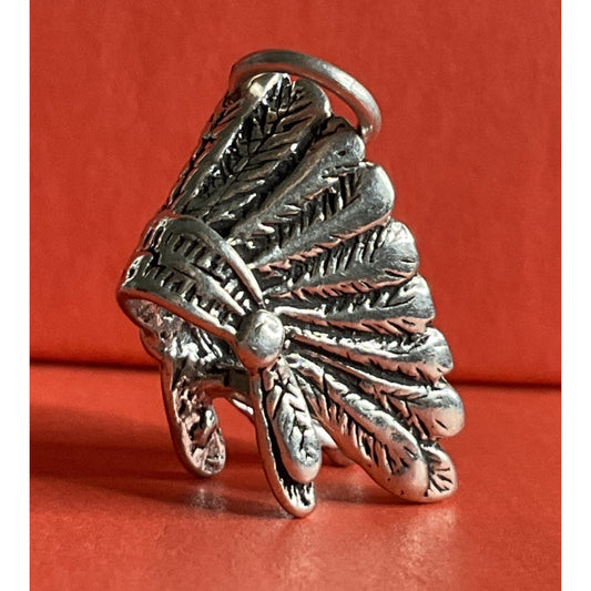 Vintage Sterling Silver Native American Headdress Charm