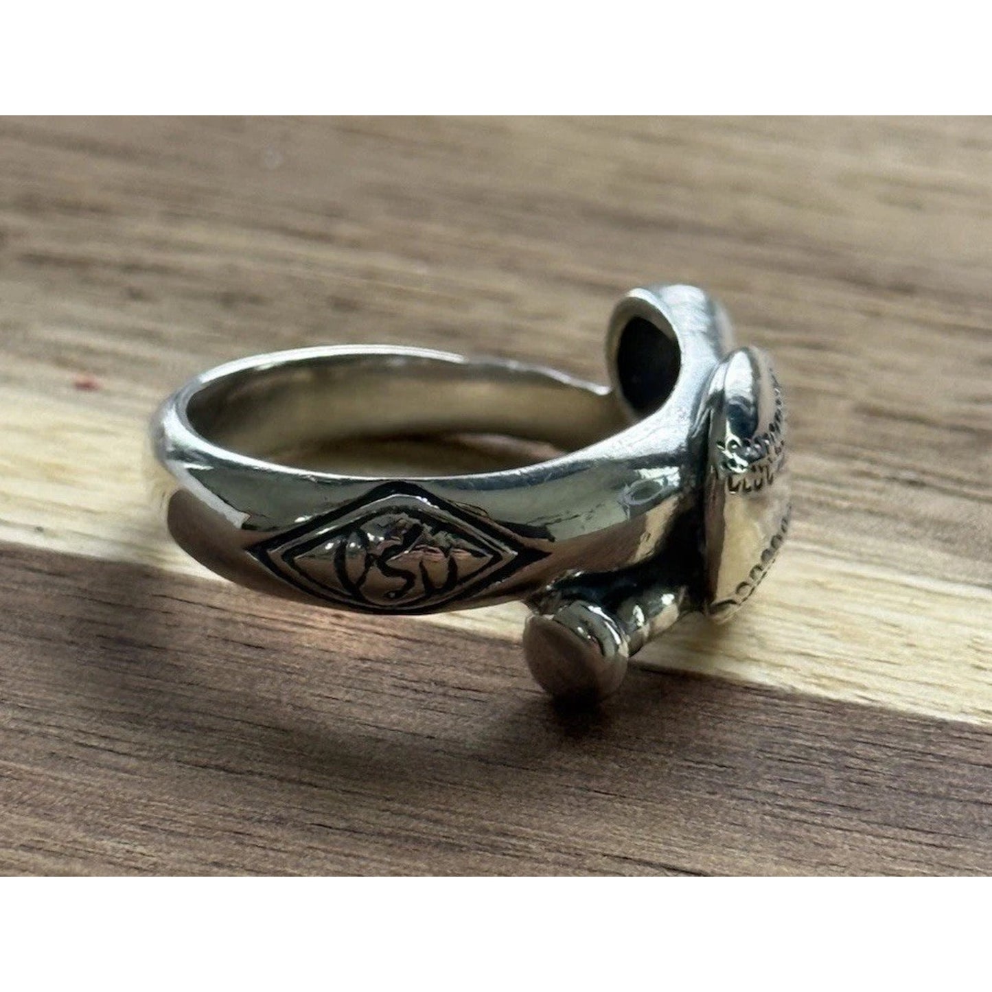 James Avery Retired Sterling Silver Baseball And Bat Wrap Ring Size 9.5