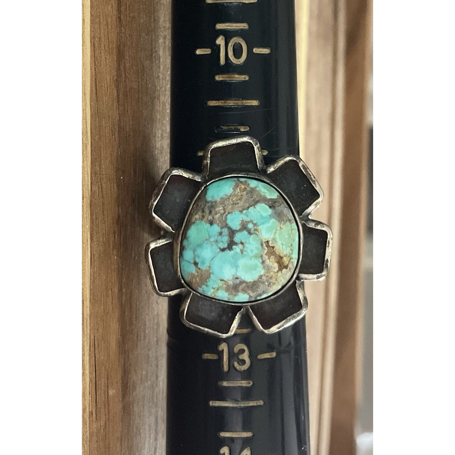 Vintage Sterling Silver Turquoise Ring Size 12 Large Statement Southwest Ring