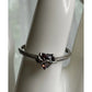 Sterling Silver Garnet Heart Bypass Love Ring 925 January Birthstone Size 10.25