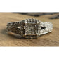 Sterling Silver Cluster Ring 925 Size 7 Halo CZ Split Shank Bridal