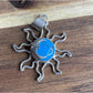 Sterling Silver Turquoise Sun Pendant Mexico 925 Southwestern Celestial Jewelry