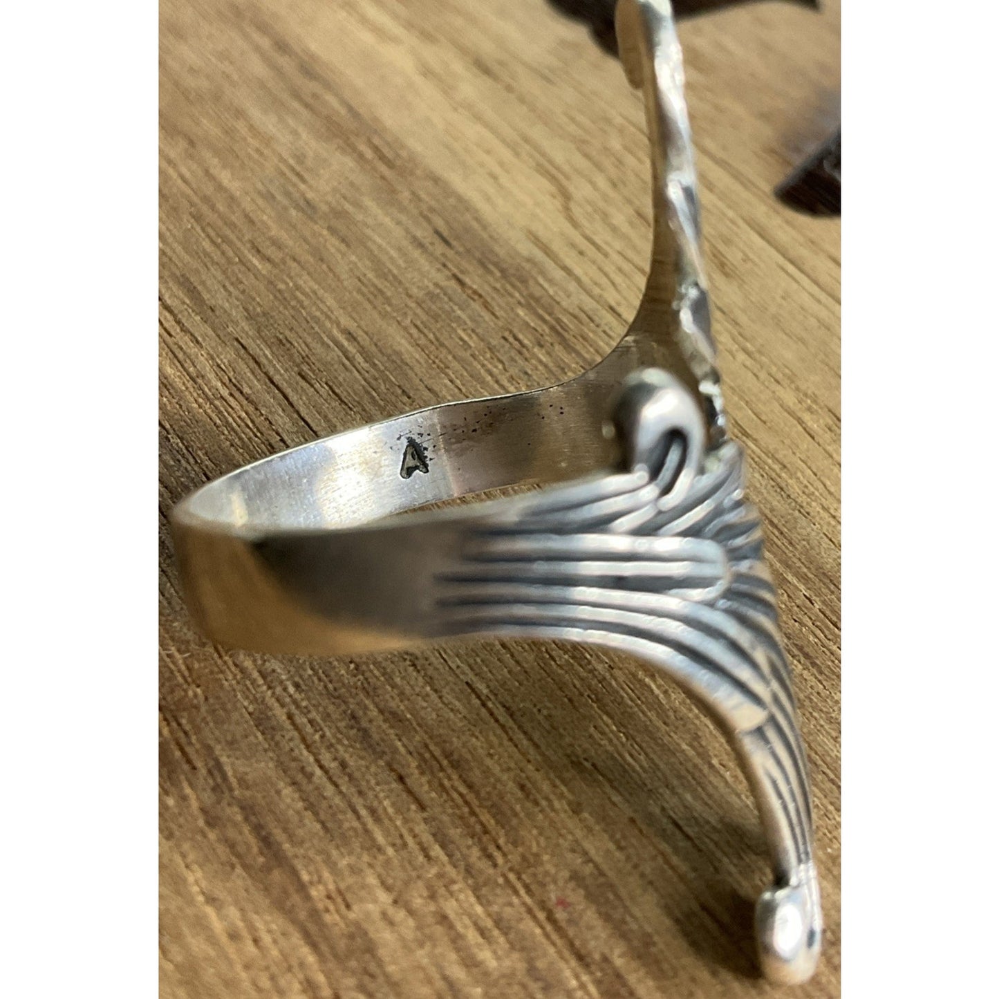 Sterling Silver Angel Wing Wrap Ring Size 8 Feather Gothic Boho