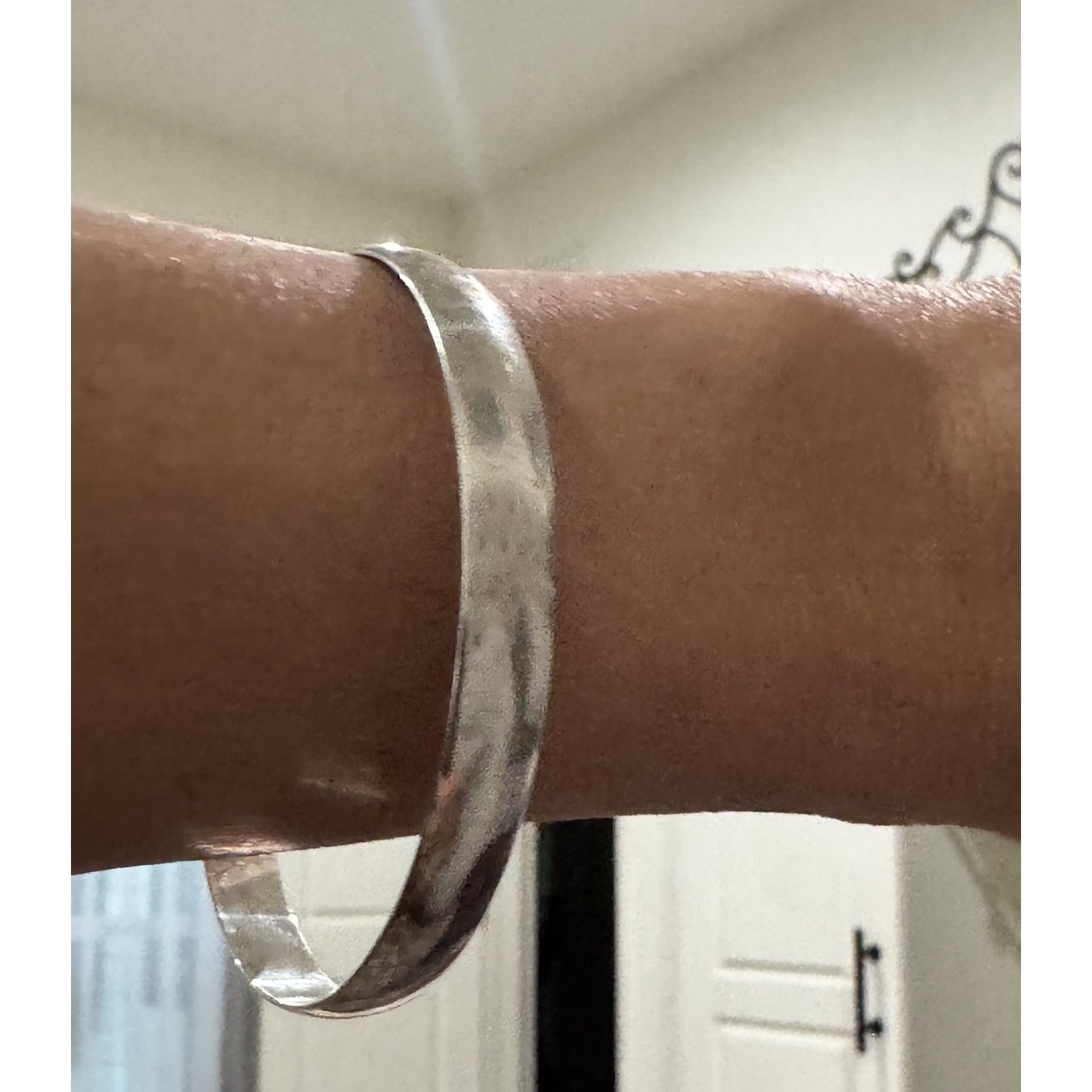 Vintage Solid Sterling Silver Smooth Domed Bangle Bracelet 15g Minimalist