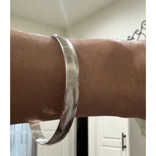 Vintage Solid Sterling Silver Smooth Domed Bangle Bracelet 15g Minimalist
