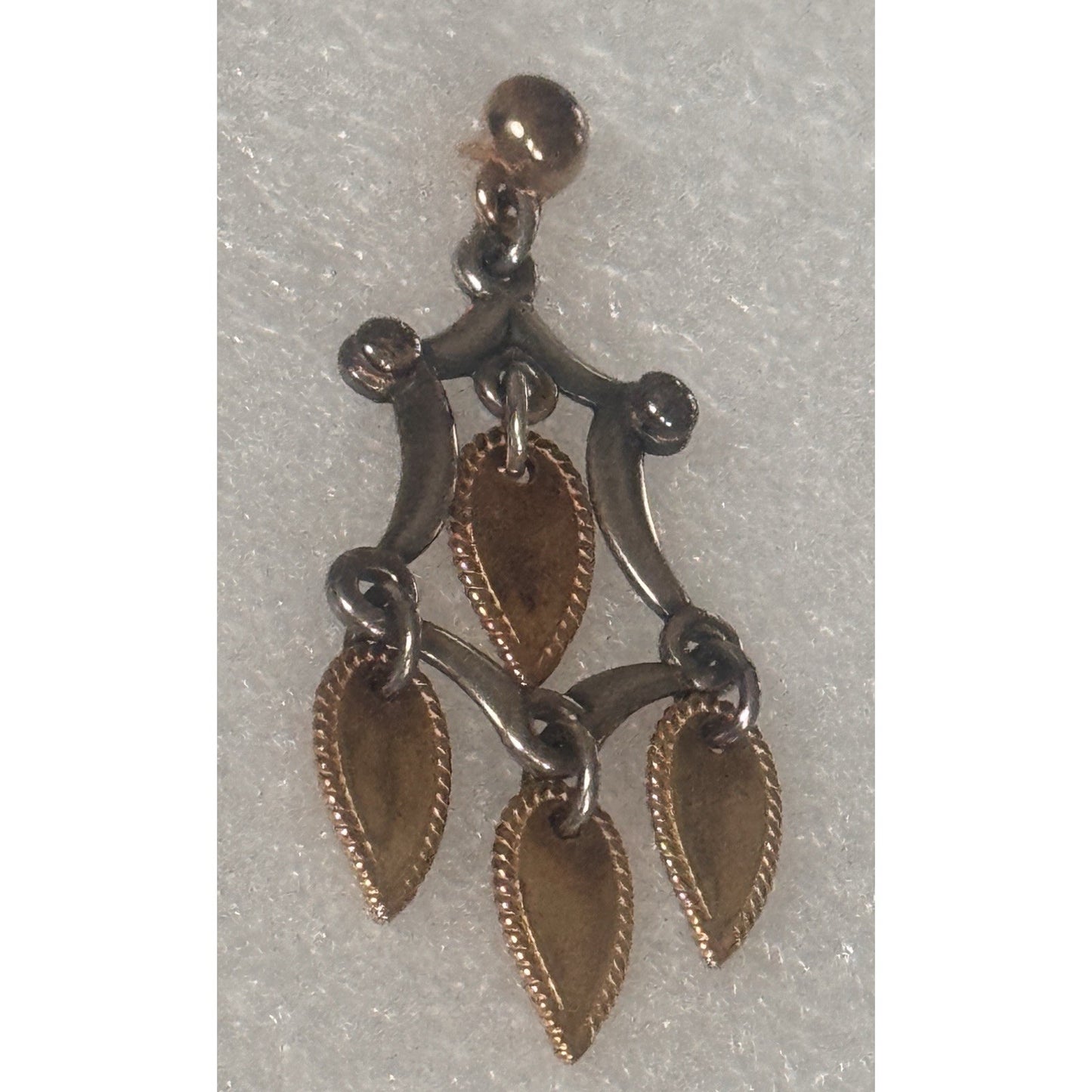 Pre Owned James Avery Retired Sterling Silver And 14k Gold Chandelier Dangle ONE EARRING