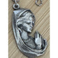 Vintage Italian Madonna Virgin Mary Pendant with Italy Sterling Silver Necklace