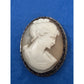 Vintage Hand Carved Shell Cameo 800 Silver European Brooch Or Pendant 1.5”