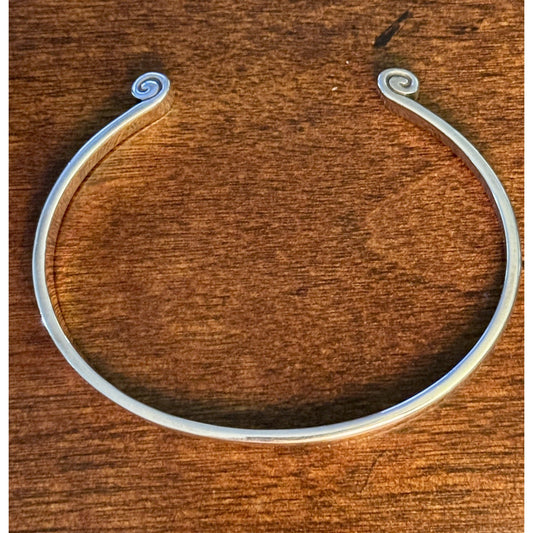 Retired James Avery Sterling Silver Greek Scroll Cuff Bangle Bracelet Pre-Owned