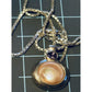 Vintage 925 Amethyst Mother Pearl With Necklace 7g FAS Italy Mirror Box Chain 16