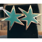 Turquoise Star Earrings Silver Tone Celestial Statement Stud Earrings Boho
