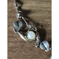 Vintage LAKI 14K & 925 Sterling Silver Pearl Necklace Botanical Leaf Vine 19”