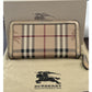 Burberry Nova Check Beige Plaid Zip Around Long Wallet Excellent Condition!