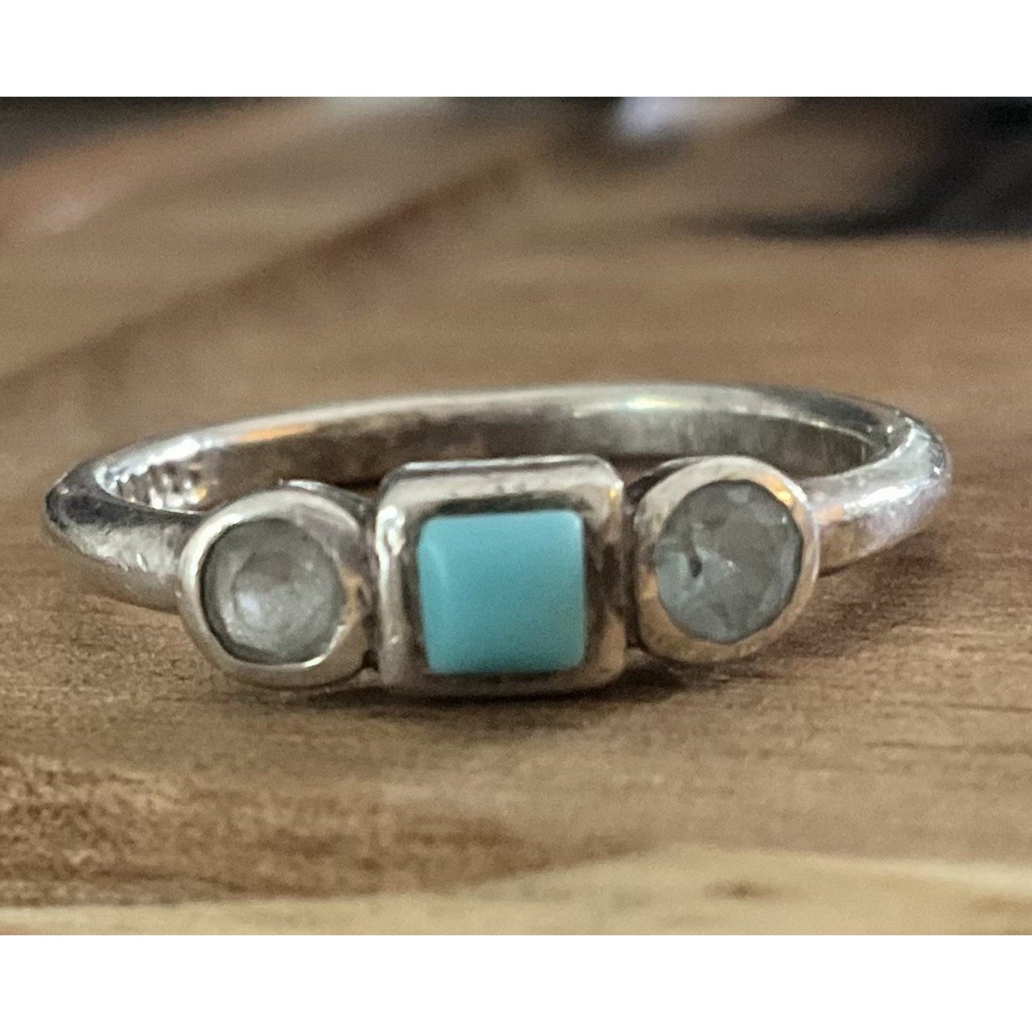 Peyote Bird Sterling Silver Turquoise Ring Size 5.5 Minimalist Southwest 925
