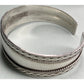 Vintage Sterling Silver Cuff Bracelet 14g Braided Rope Design Wide Open Bangle