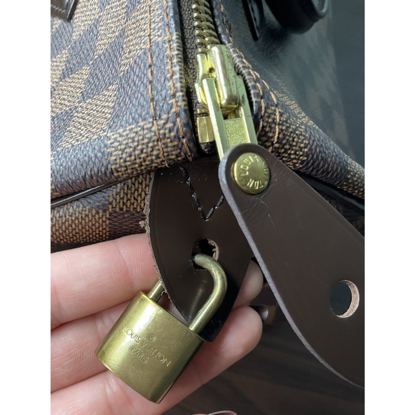 BNWOT Louis Vuitton Brown Canvas Speedy 30 Damier Ebene Handbag LV Purse