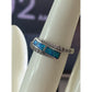 Sterling Silver Blue Opal Inlay Ring Size 6 CZ Accent Wrap Ring