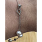 Vintage Sterling Silver Freshwater Pearl & Silver Bead Station Slider Bracelet