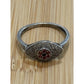 Vintage HSN Rarities Carol Brodie Sterling Silver Evil Eye Red Sapphire Ring Sz