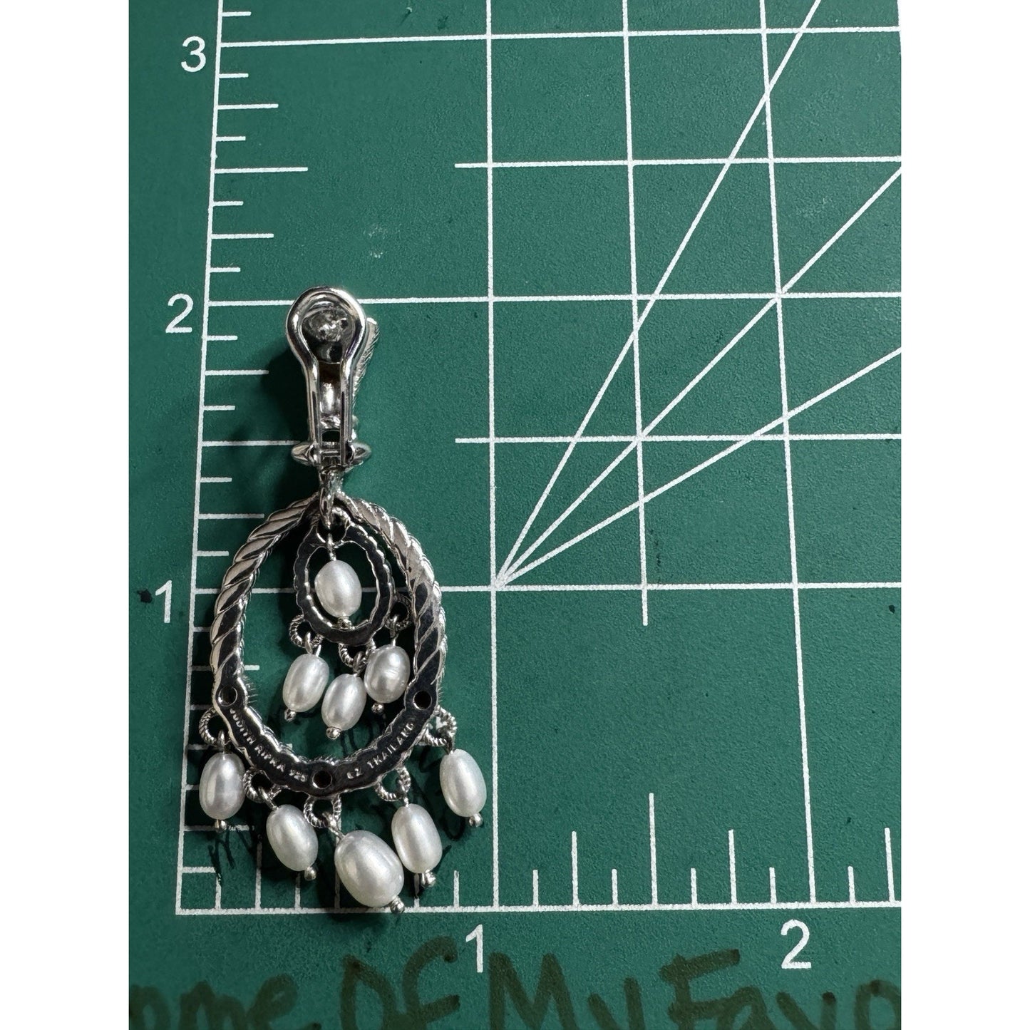 Vintage Judith Ripka 925 Sterling Silver Pearl Chandelier Drop Earrings 14.6g