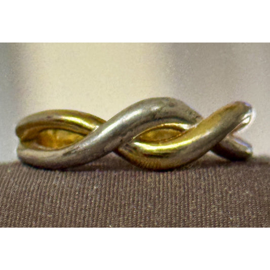 EVRY Jewels Two Tone Infinity Crossover Ring Gold Silver Tone Size 10