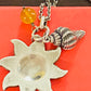 Preowned James Avery Retired Silver Hard To Find Summer Sun Shell And Chalcedony Bead Pendant