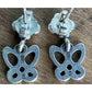 Brand New Retired James Avery Sterling Silver Butterfly And Flower Earrings