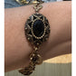 Lucky Brand Gold Tone w/Black Stone Filigree Bracelet 7.5"