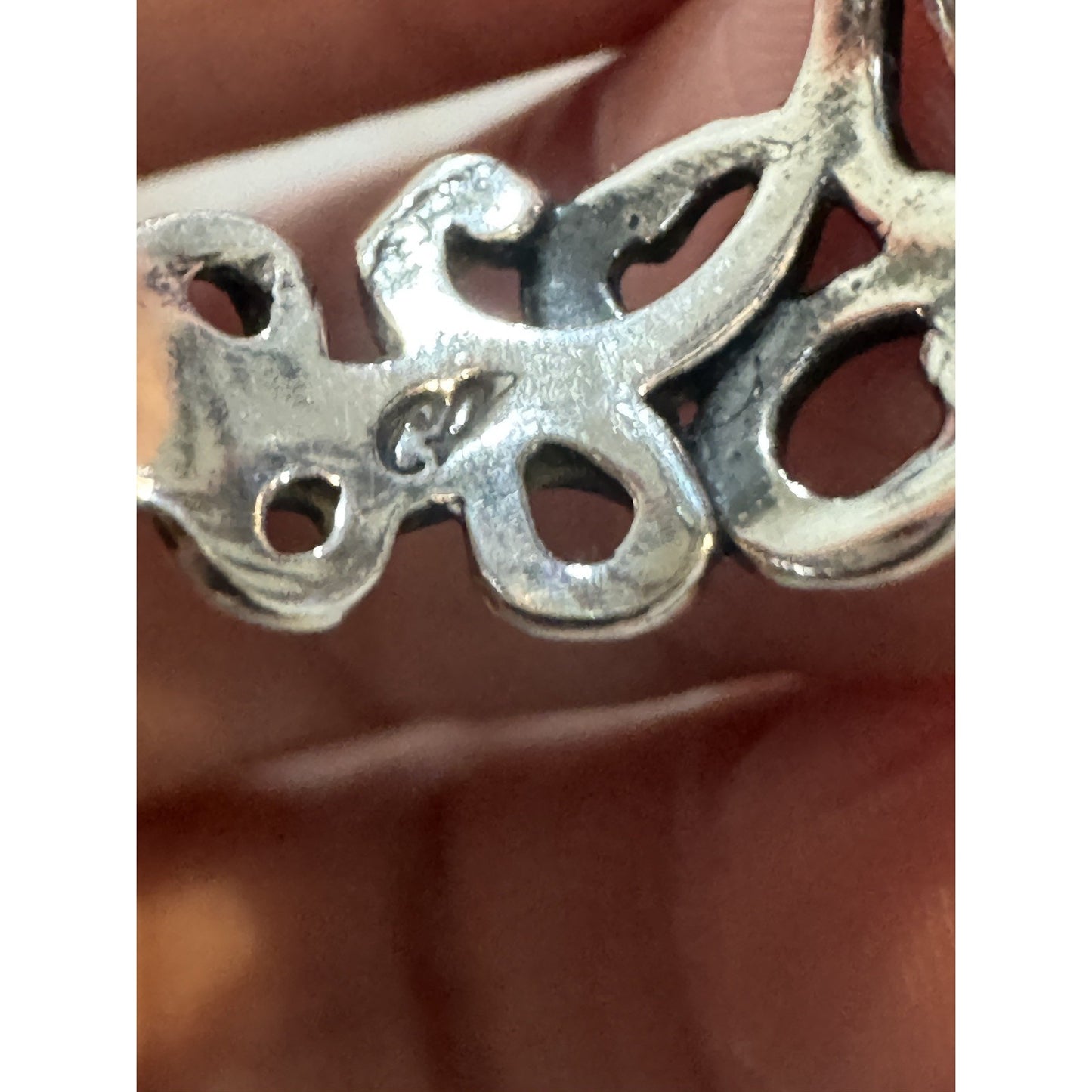 Carolyn Pollack Relios Sterling Silver Scroll Open Work Ring Size 6.5 Pre-Owned