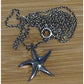 925 Sterling Silver Starfish Necklace 18” Italian Chain Beach Coastal