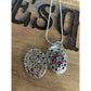 Vintage Sterling Silver Locket Necklace 925 Italy GRP Multi Stone
