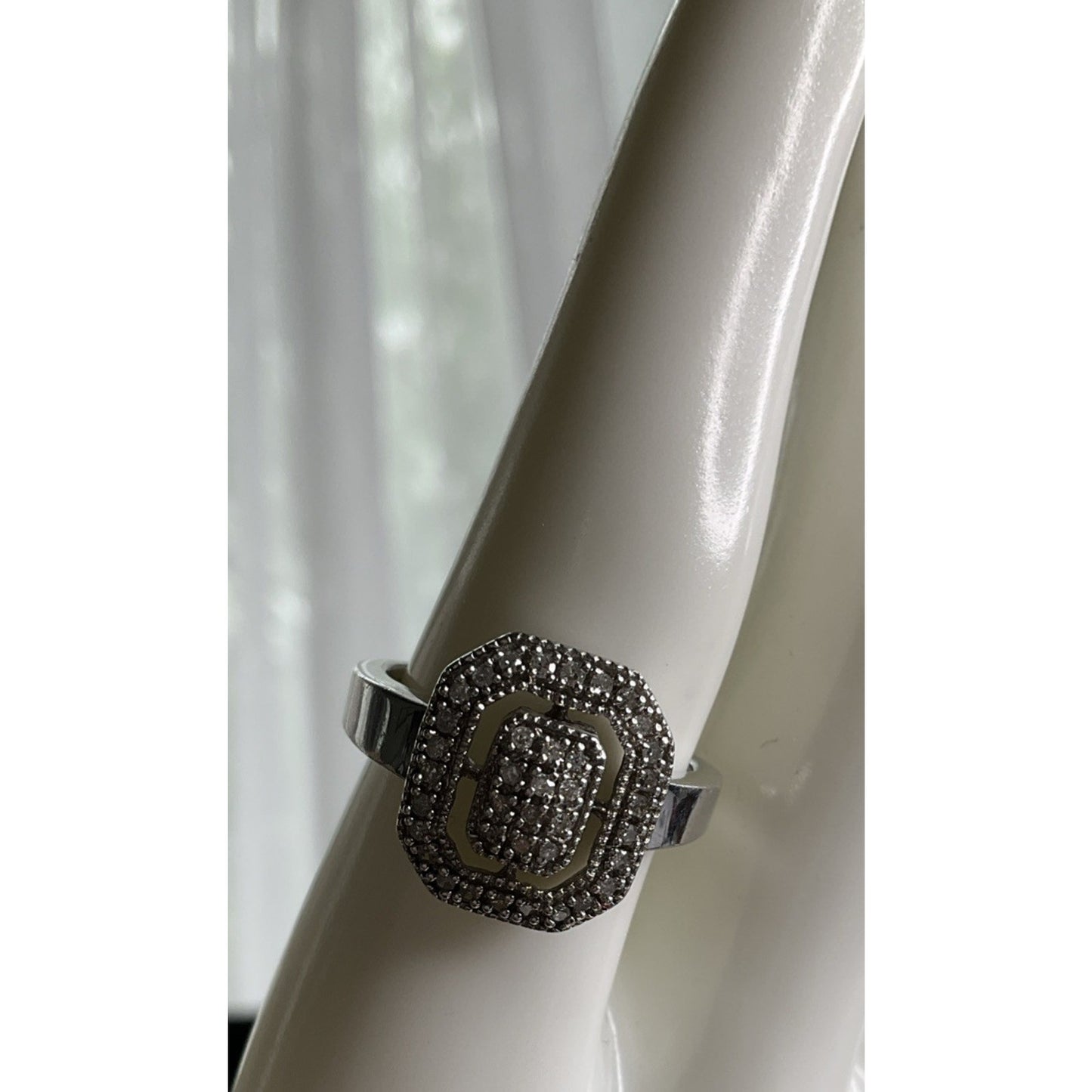 Vintage HN HENG NGAI 925 Sterling Silver Pave Real Round-Cut Diamonds
