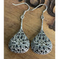 NF Sterling Marcasite Tear Drop Pendant Dangle Earrings Filigree Art Deco 17g!