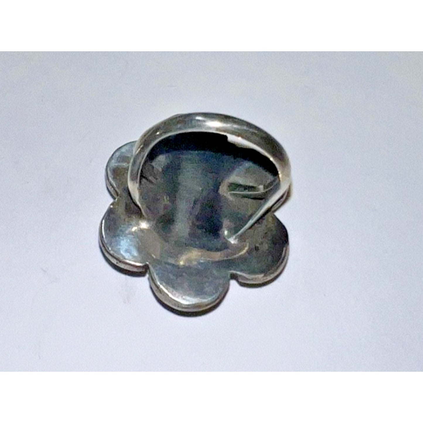 Vintage Navajo Sterling Silver Kingman Turquoise Statement Ring Rope Bezel Sz 6