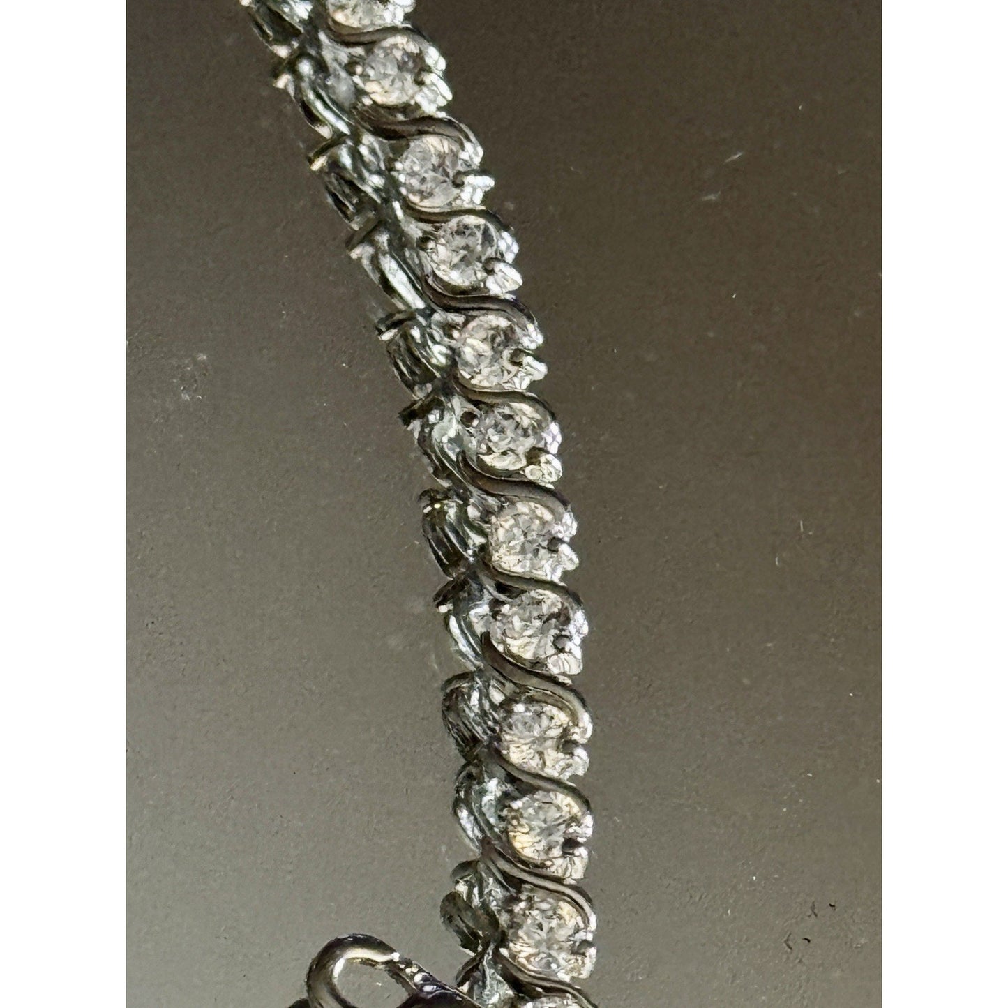 Vintage Sterling Silver CZ Tennis Bracelet 925 Signed 925 CZ 8” Bracelet