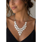 Vintage White Shiva Eye Shell Bib Statement Necklace Sterling Silver Boho 23”