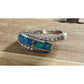 Sterling Silver Blue Opal Inlay Ring Size 6 CZ Accent Wrap Ring
