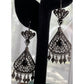 Vintage Sterling Silver Filigree Black Onyx Chandelier Earrings